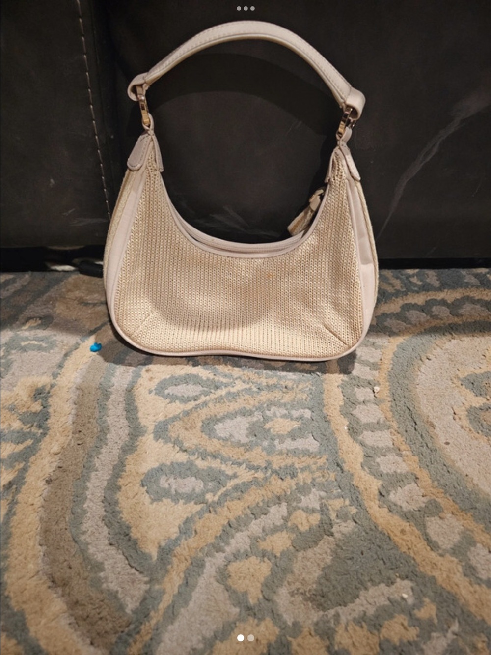 Liz Claiborne Cream Woven Shoulder Bag